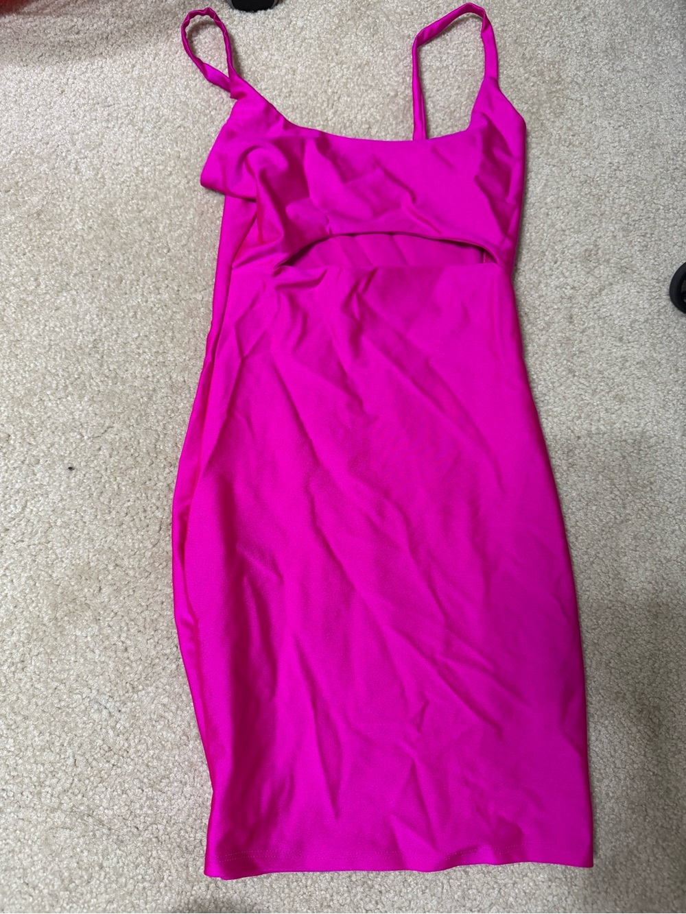 Fashion Nova Hot Pink Cutout Midi Dress